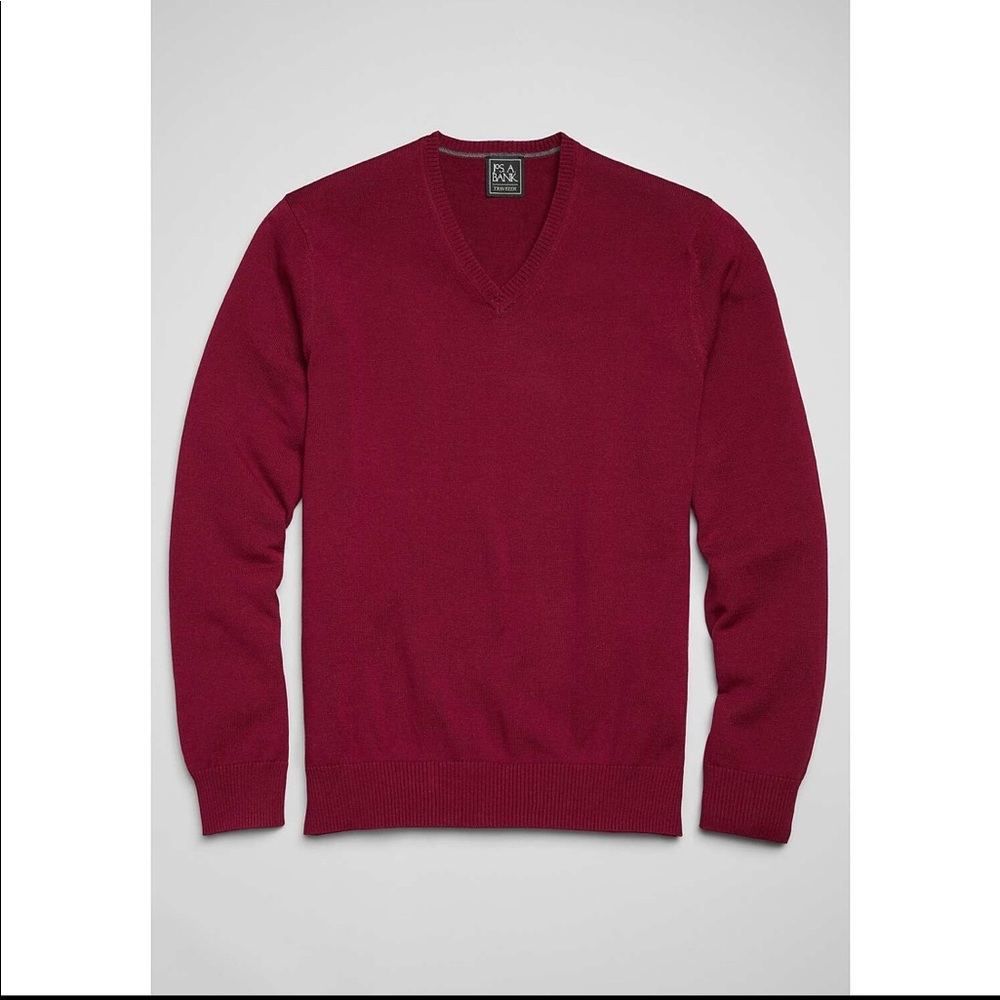 Jos A. Bank Pima Cotton V Neck Sweater NWT
